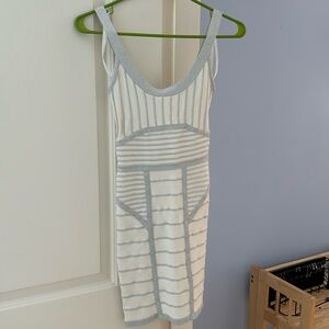 White and silver bandage dress